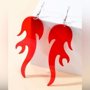 Red Flame Fire Earrings